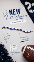 Blue and white hat chain