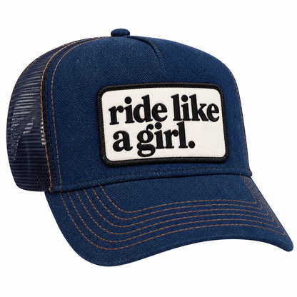 Ride like a girl Denim trucker hat