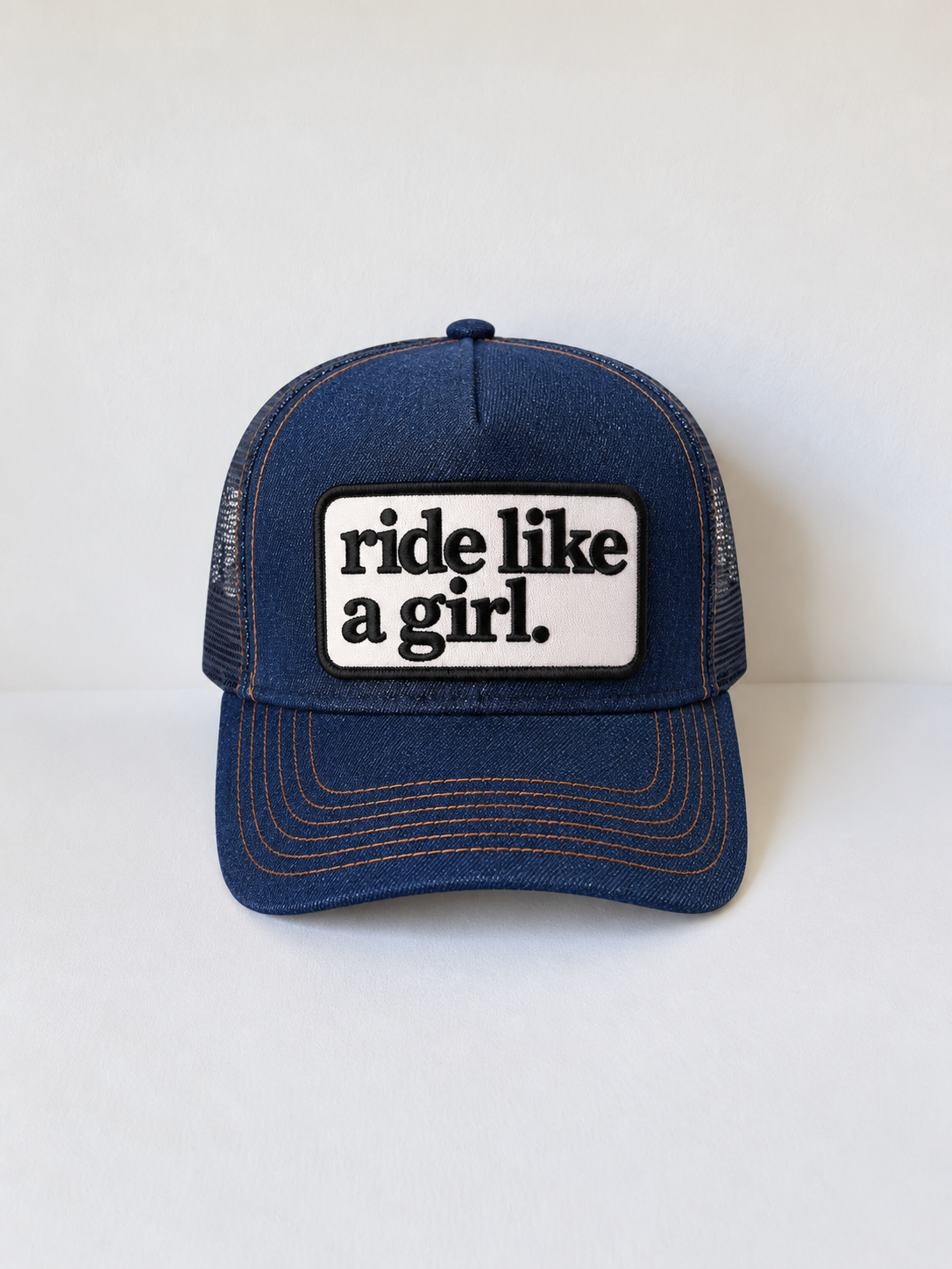 Ride like a girl Denim trucker hat
